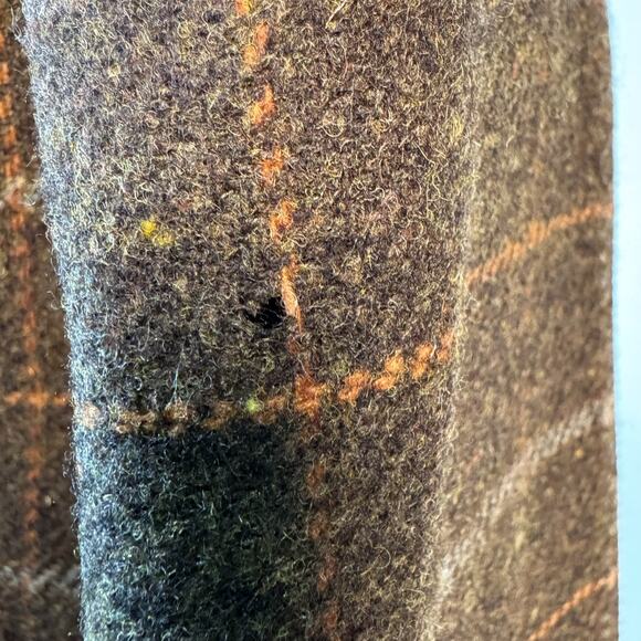 Peruvian Connection Plaid Tartan Belmont Blazer Brown Orange 100% Lambswool Sz 4 - Picture 13 of 13